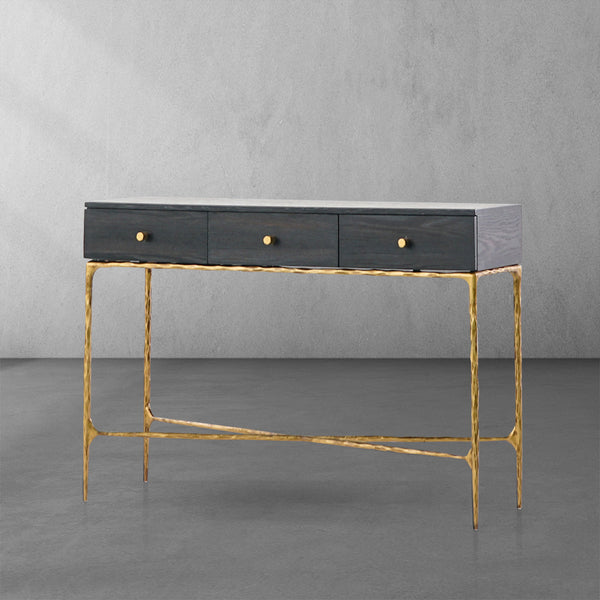 Vintage Forged 3 Drawer Desk