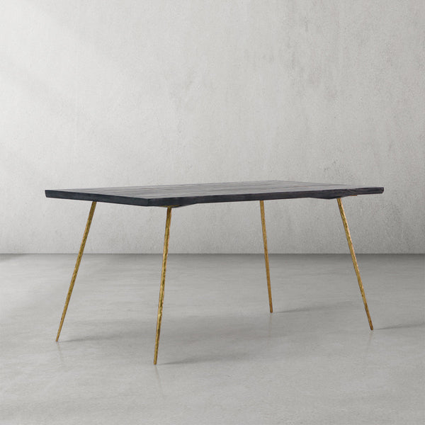Vintage Forged Metal Frame Dining Table