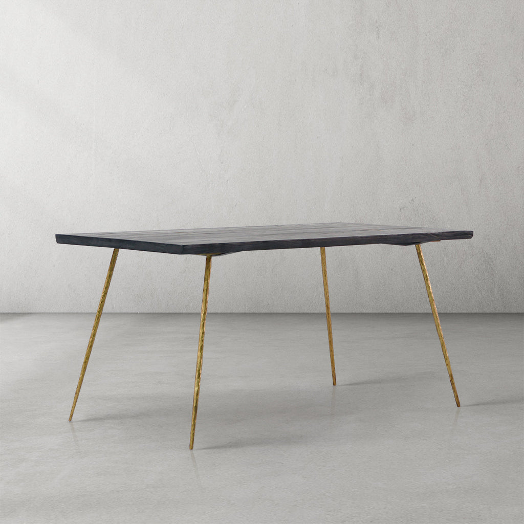 Vintage Forged Metal Frame Dining Table