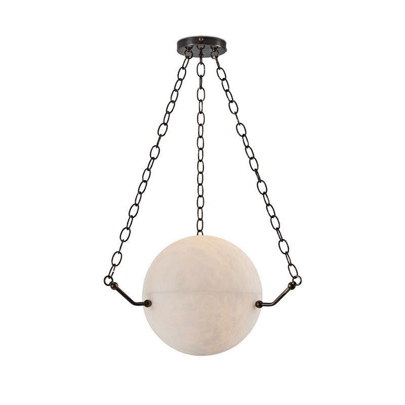 Aaron Alabaster Sphere Suspension Lamp, Pendant Kitchen Island Lamp - Yovalighting