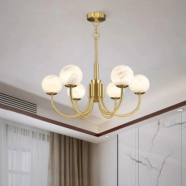 Alabaster Fashions Modern Brass Chandelier