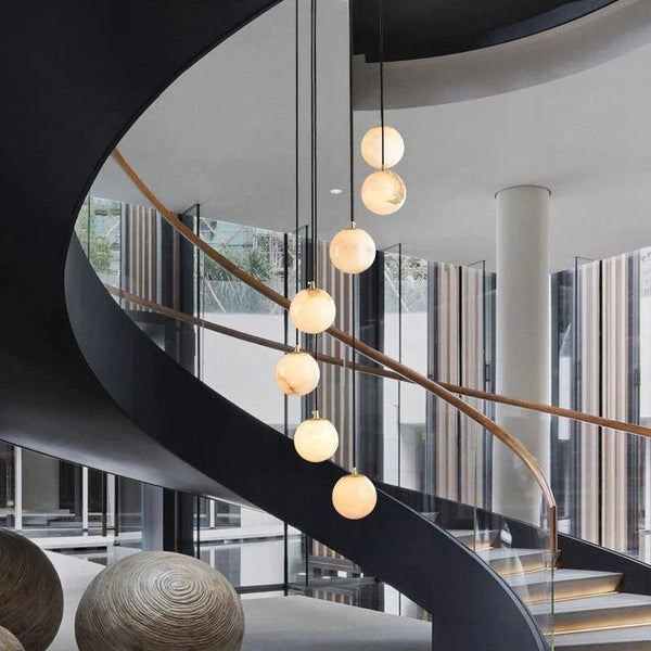 Alabaster Global Wavy Chandelier