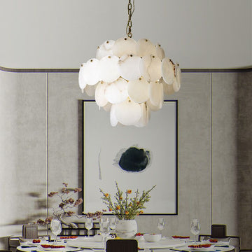Charlene Alabaster Multi-Tier Round Chandelier - Yovalighting