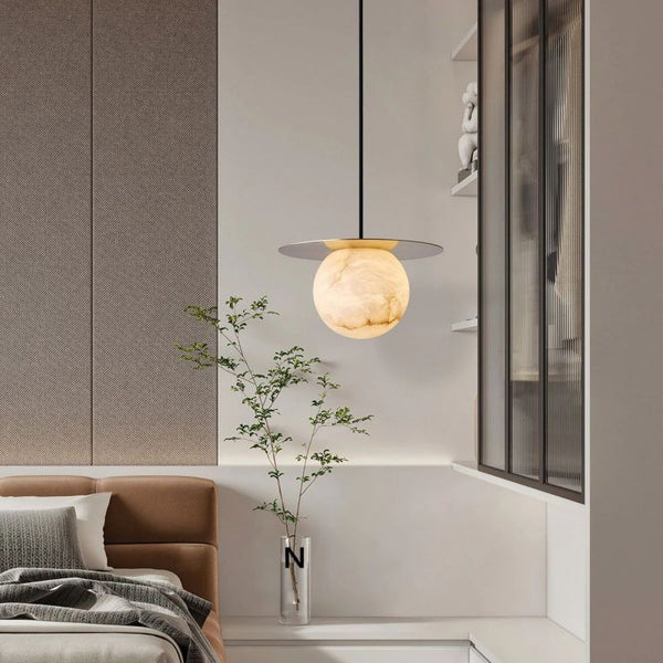 Alabaster Sphere Pendant Light