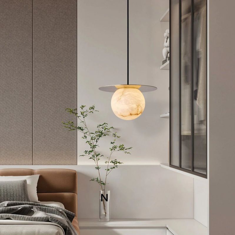 Alabaster Sphere Pendant Light