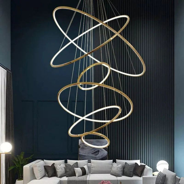 Amina Quartz Golden Rings Chandelier