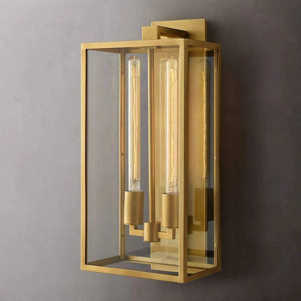 Backe Outdoor Square Lantern Wall Sconce 21"