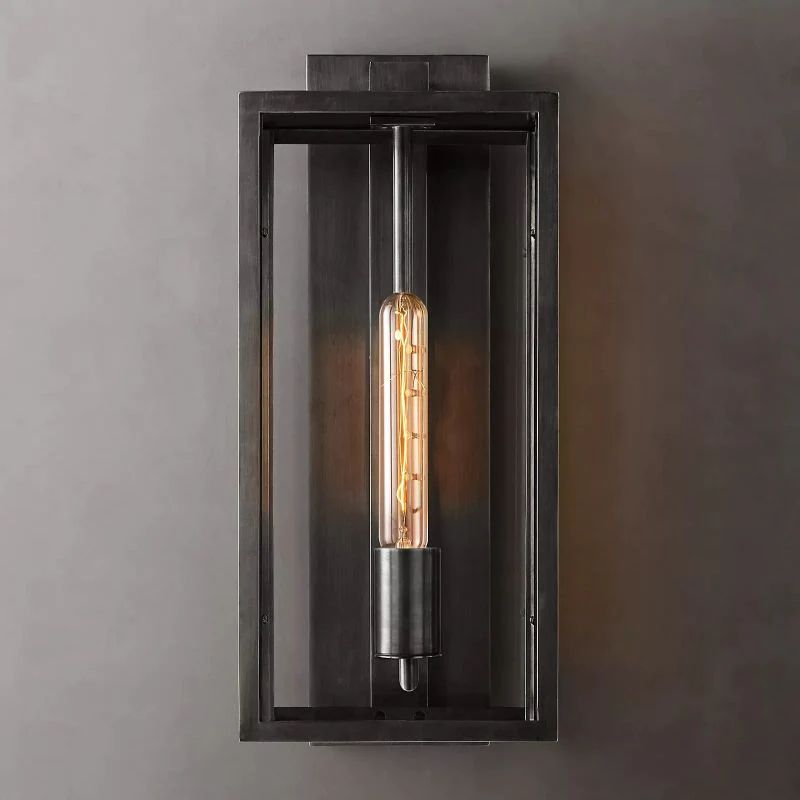 Backe Outdoor Square Lantern Wall Sconce 18