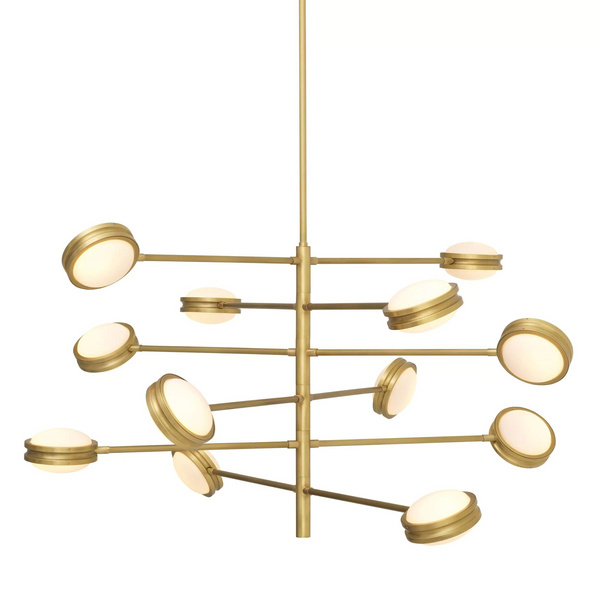 Blaize Modern Alabaster Brass Chandelier