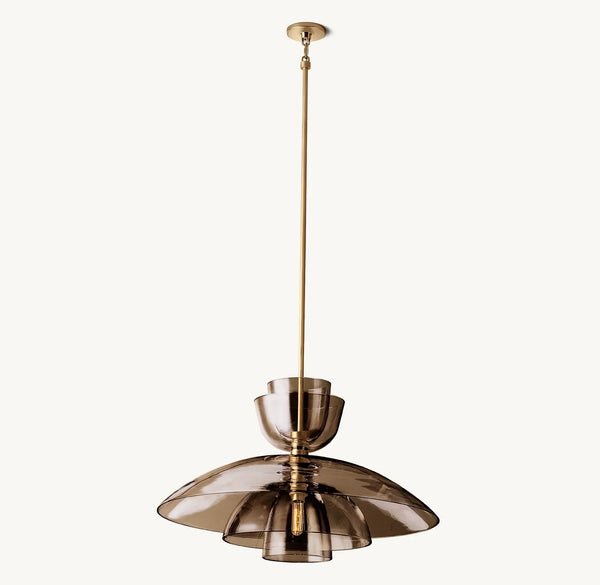 Bloomy Amber Glass Cloche Grand Pendant