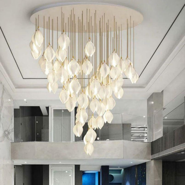Petal Prism Designer Inspired Large Bloom Ceramic Chandelier