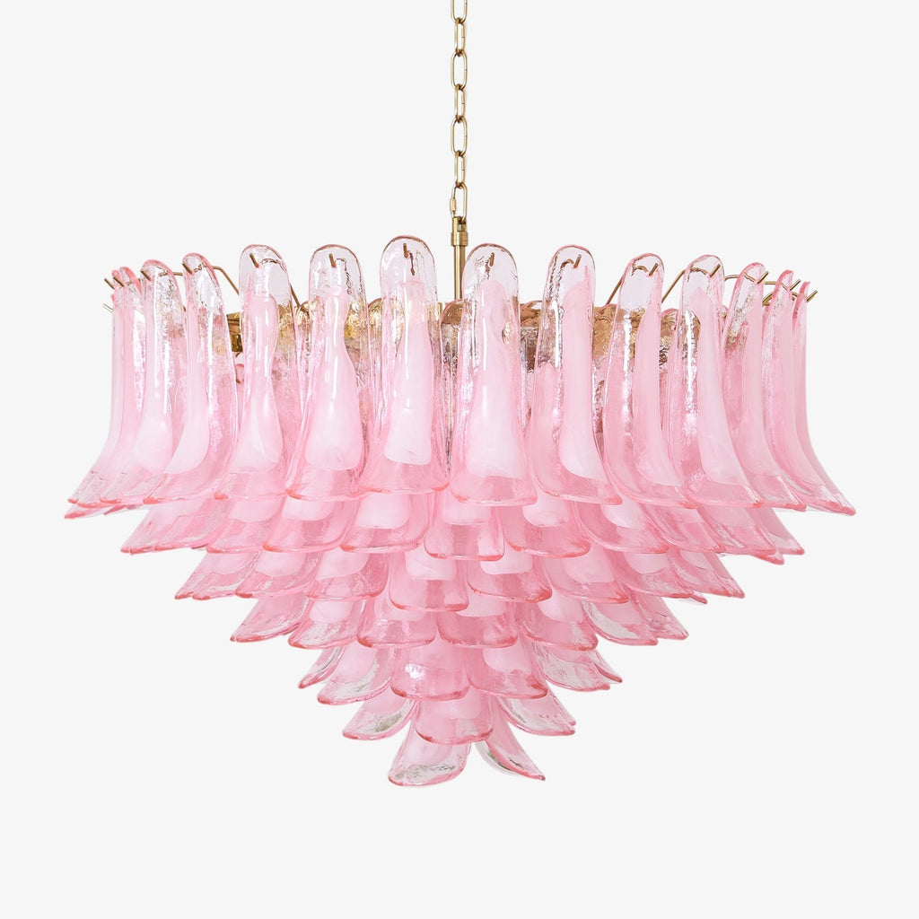 Contemporary Blush Pink Glass Murano Chandelier