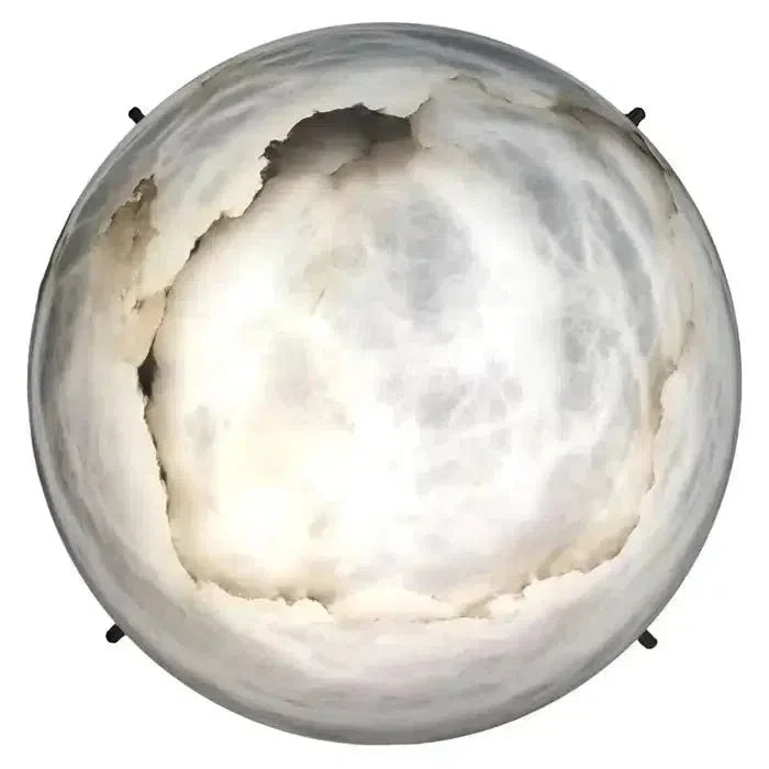 Large 'Moon 4' Alabaster Wall or Ceiling Lamp Flush Mount - Yovalighting