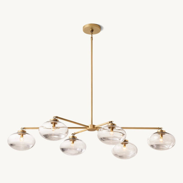 Cabrette Clear Glass Mobile Linear Chandelier 60" 72''D