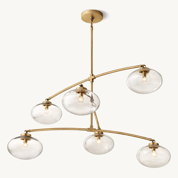 Cabrette Clear Glass Mobile Round Chandelier 48" 60" 72"D
