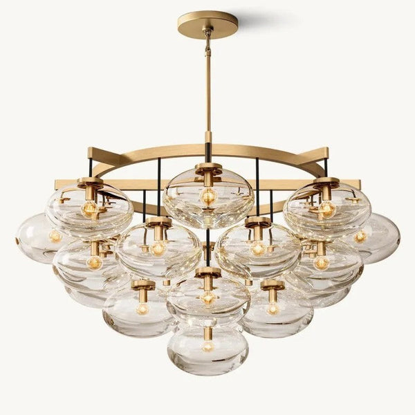 Cabrette Clear Glass Round Chandelier 48”