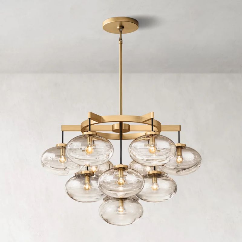 Cabrette Round Clear Amber Chandelier 36