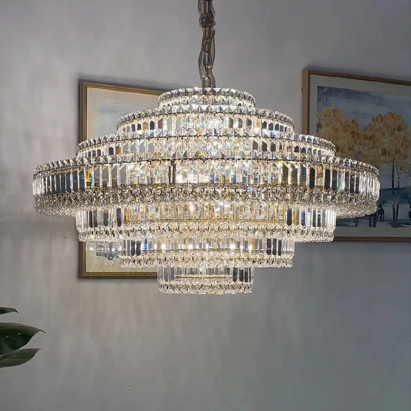 Cake Shape Luxury Crystal Chandelier
