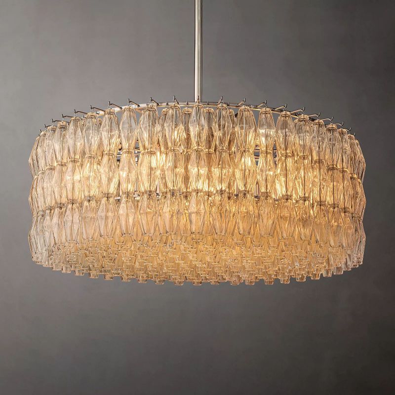 Chara Clear Glass Round Chandelier 47" - Yovalighting