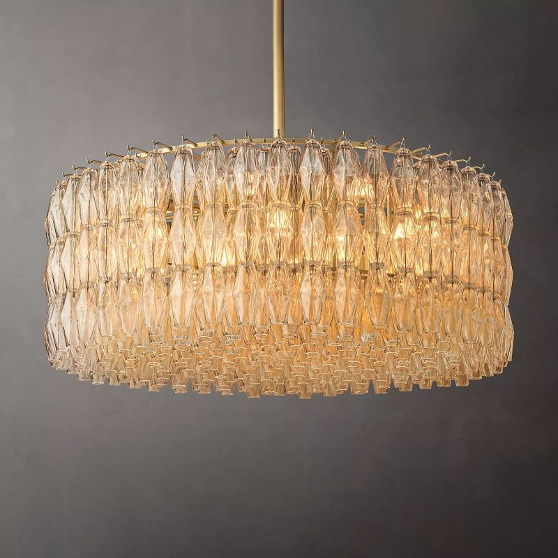 Chara Clear Glass Round Chandelier 47" - Yovalighting