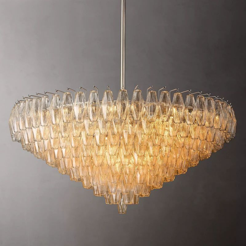 Chara Clear Glass Tiered Round Chandelier 47" - Yovalighting
