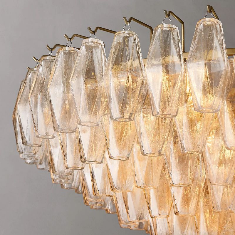 Chara Clear Glass Tiered Round Chandelier 47" - Yovalighting