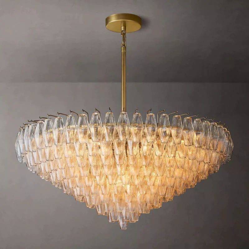 Chara Clear Glass Tiered Round Chandelier 47" - Yovalighting