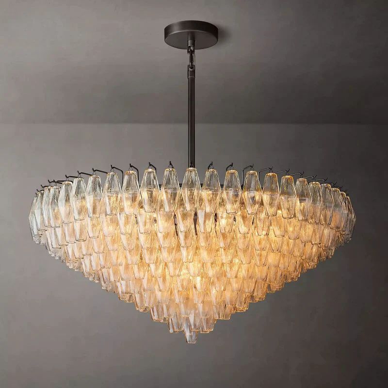 Chara Clear Glass Tiered Round Chandelier 47" - Yovalighting