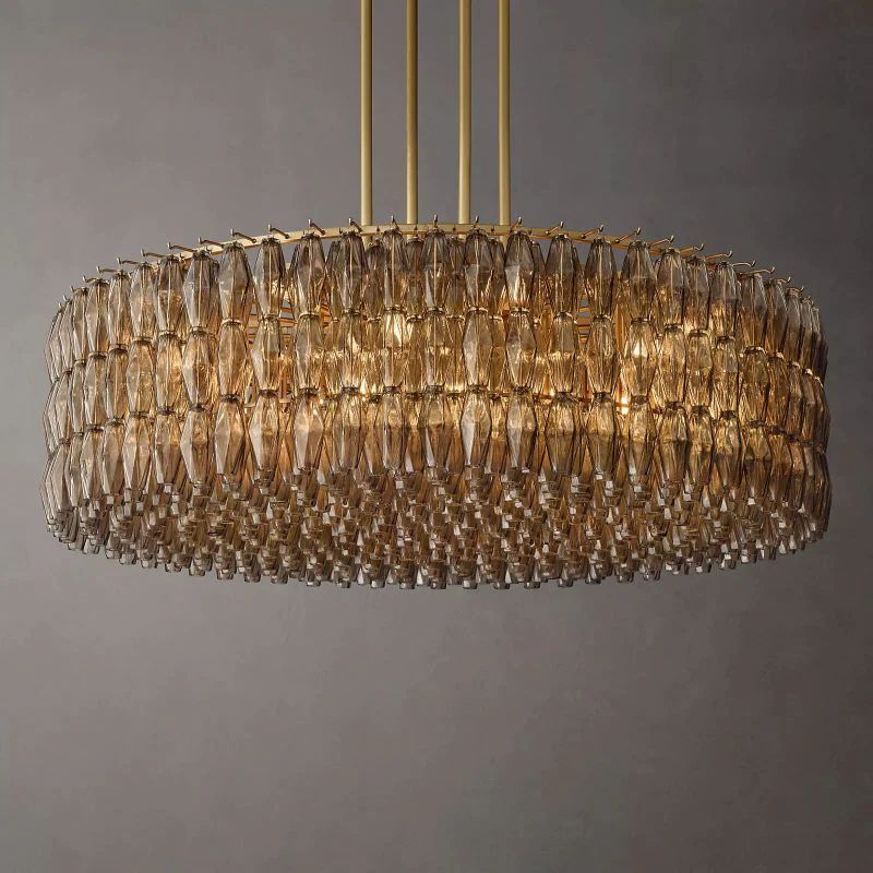 Chara Smoke Glass Round Chandelier 62