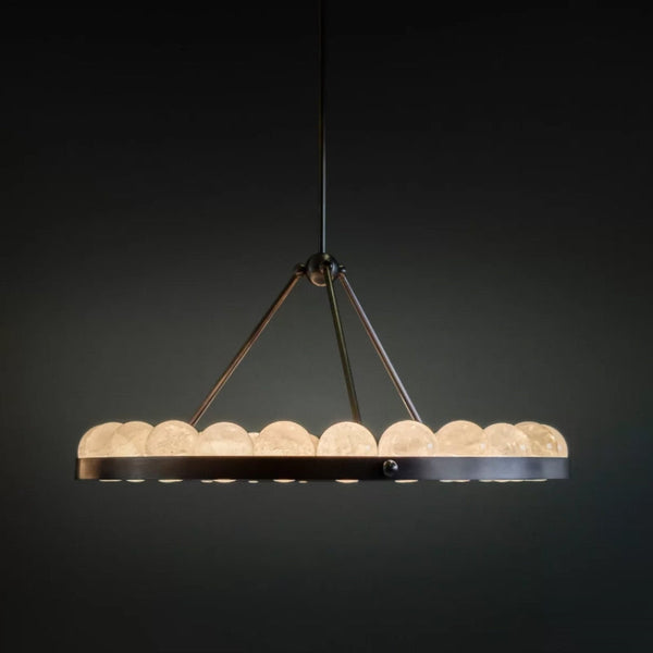 Oliver Modern Alabaster Suter Round Chandelier