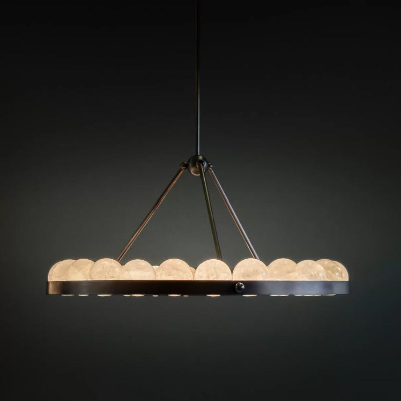 Oliver Modern Alabaster Suter Round Chandelier - Yovalighting