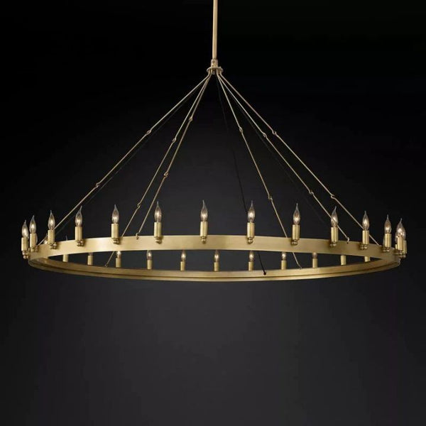 Camilo Vintage Candelabra Round Chandelier 63''D