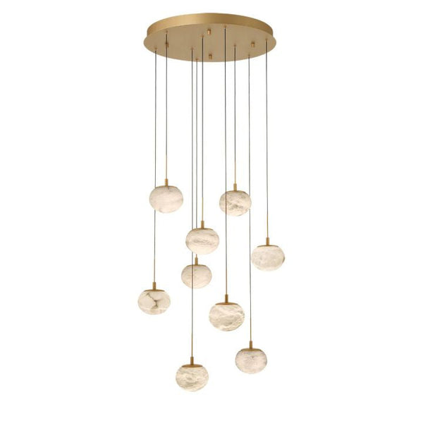 Cudor Ball Alabaster Round LED Chandelier