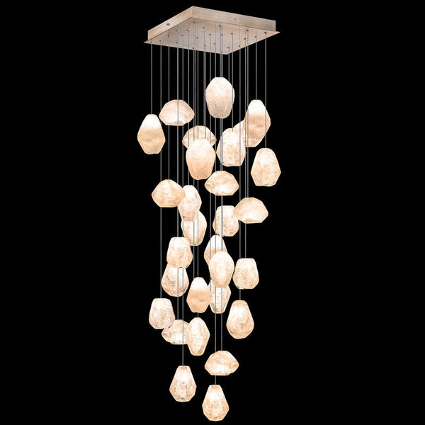 Vitrina Natural Quartz Stone Drop 30-Light Chandelier