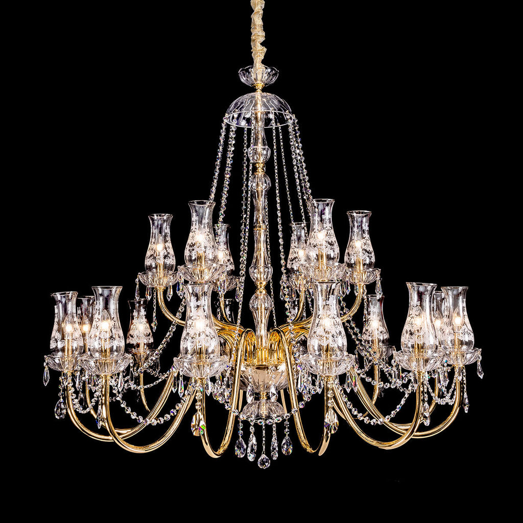 18 light brass chandelier,gold brass chandelier