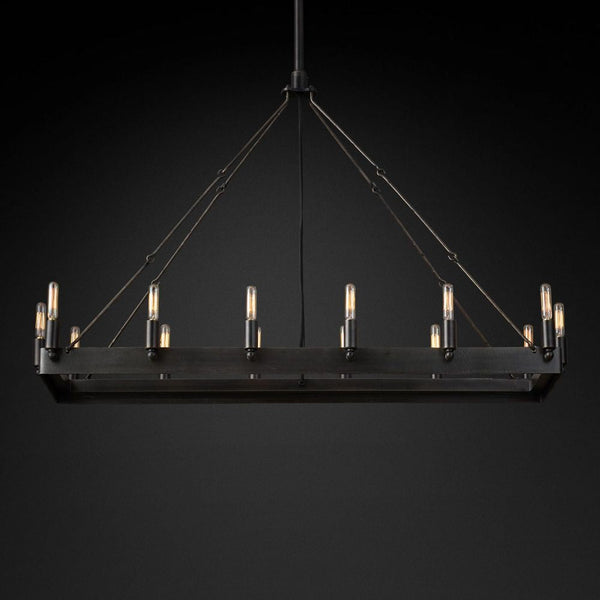 Camilo Vintage Filament Rectangle Chandelier 41‘’L