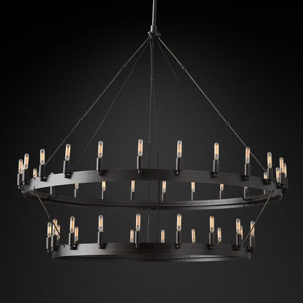 Camilo Vintage Filament 2-Tier Round Chandelier 50‘’D