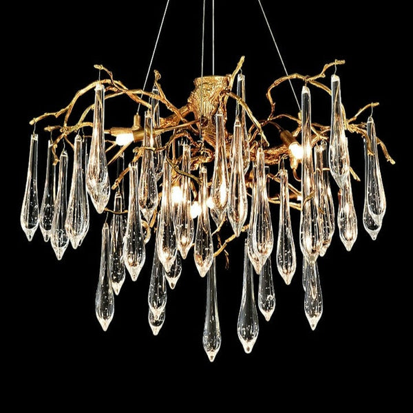 Raindrop Crystal Branches Chandelier French Style For Dining Living Room