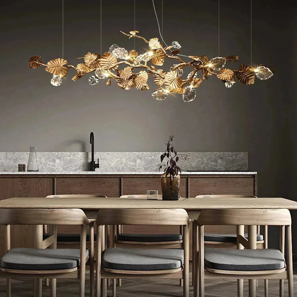 Gold Leaf Branch Chandelier