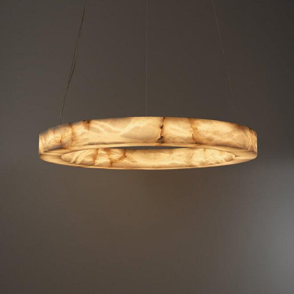 Halo Ring Alabaster Natural Stone Chandelier