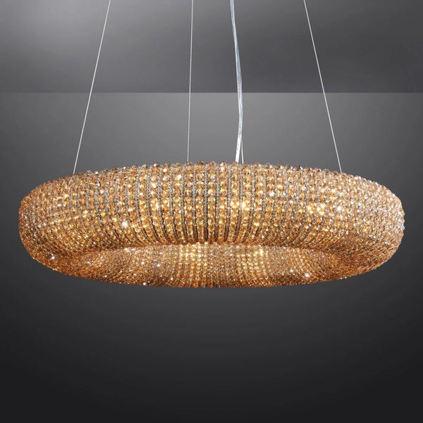 Aureola Halo Crystal Round LED Chandelier 59"