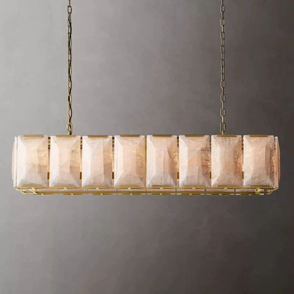 Harlo Calcite Rectangular Chandelier 54"
