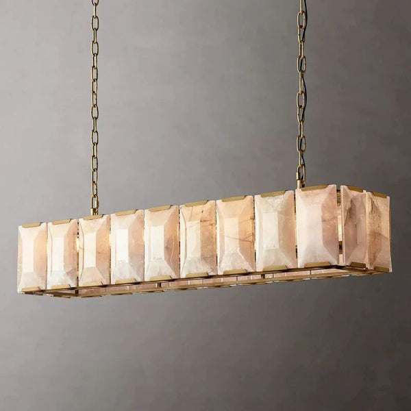 Harlo Calcite Rectangular Chandelier 62"
