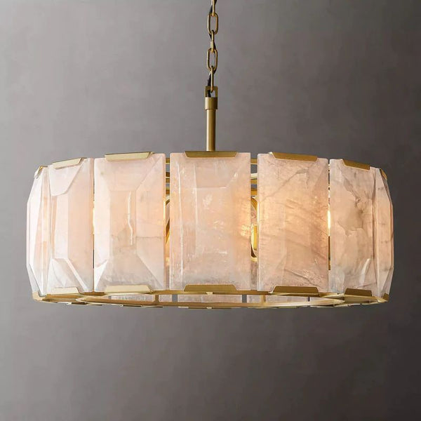 Harlo Calcite Alabaster Round Chandelier 31"