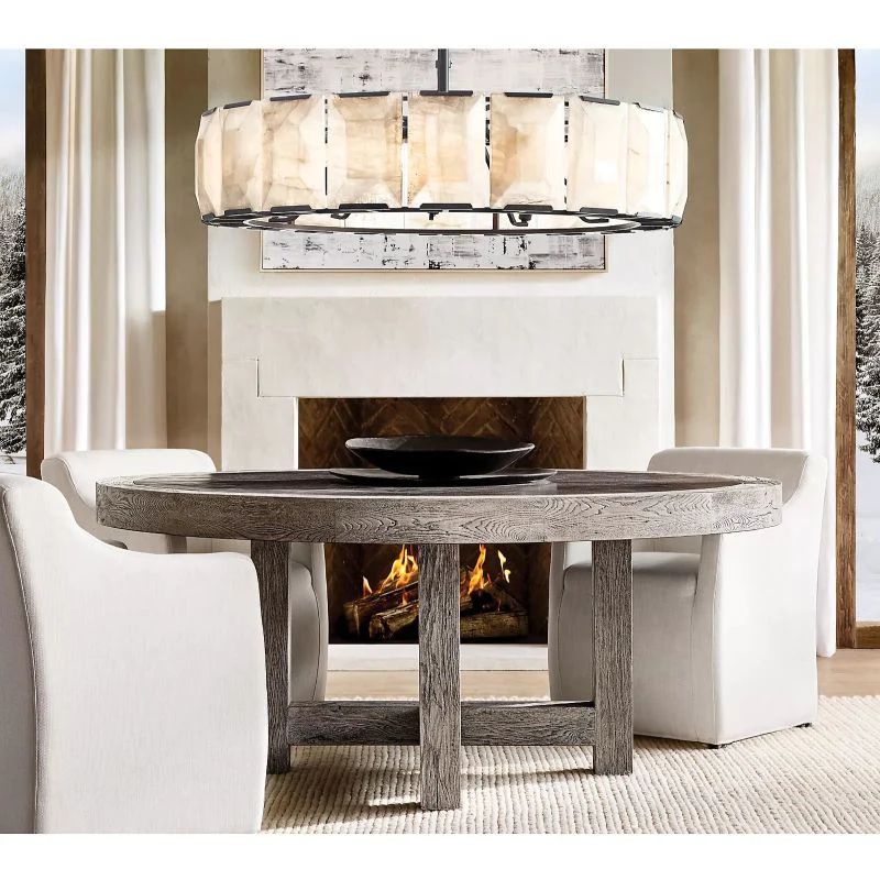 Harlo Calcite Round Chandelier 60" - Yovalighting