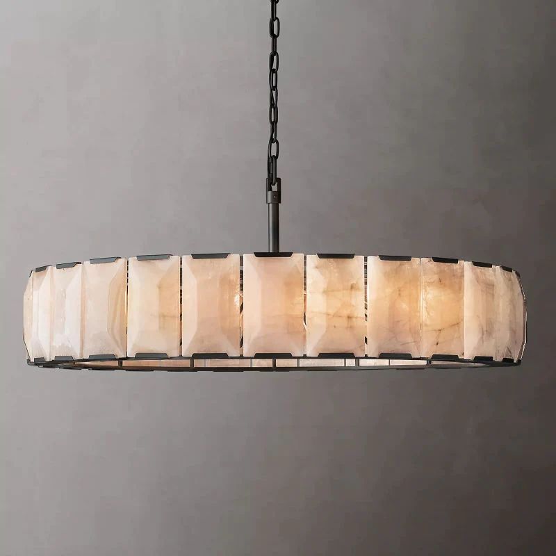Harlo Calcite Round Chandelier 60" - Yovalighting