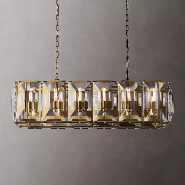 Harlo Crystal  Rectangular Chandelier 42"