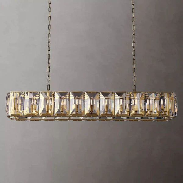 Harlo Crystal Rectangular Chandelier 74"