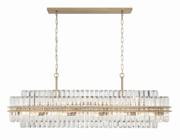 Hayer Rectangular Crystal 16 Light Chandelier