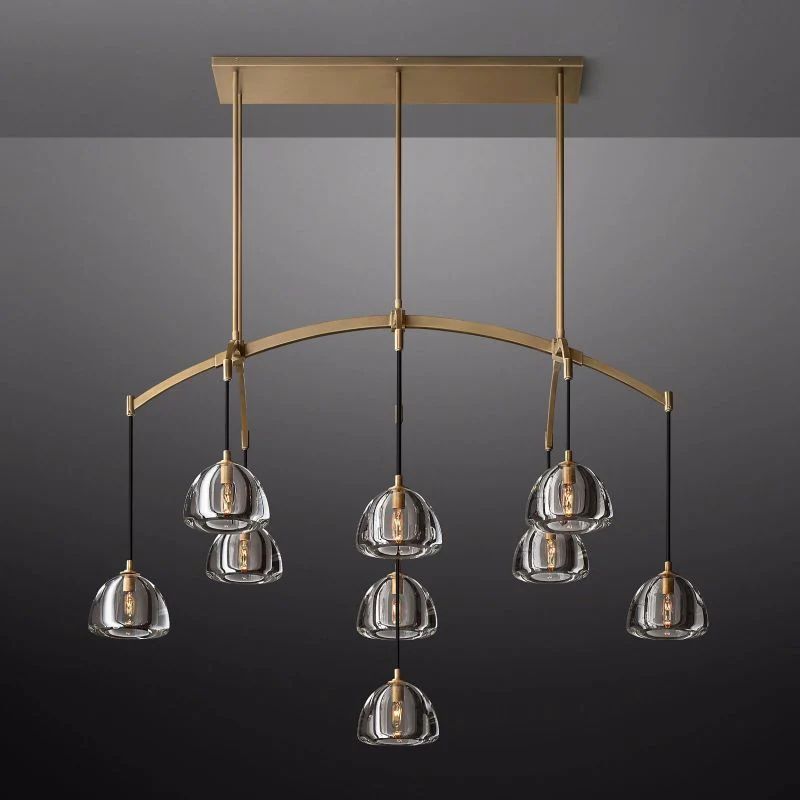 Hemisphere Crystal Linear Chandelier 54''